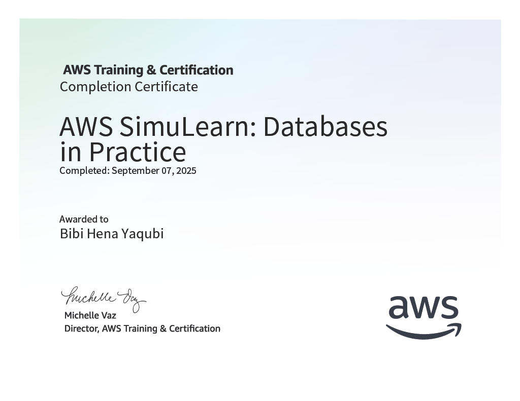 AWS SimuLearn Databases in Practice